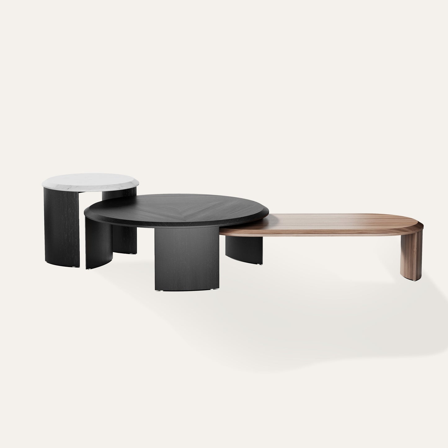 Ensemble complet de tables basses Quadro 